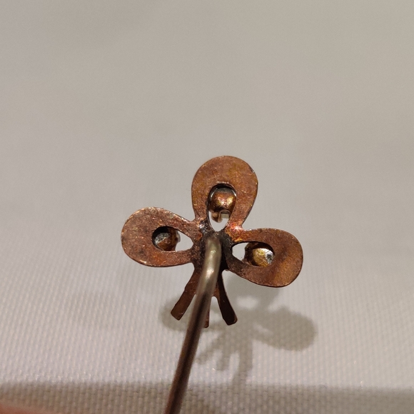 Antique Victorian Cloverleaf Hat /Tie/ Lapel Stick Pin - Picture 7 of 10
